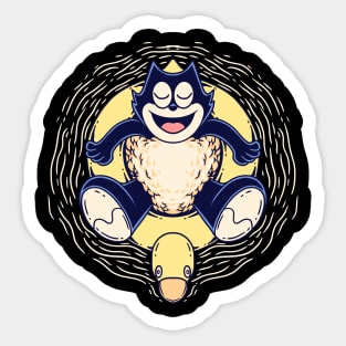 Felix the Cat Floats on a Duck Float Sticker